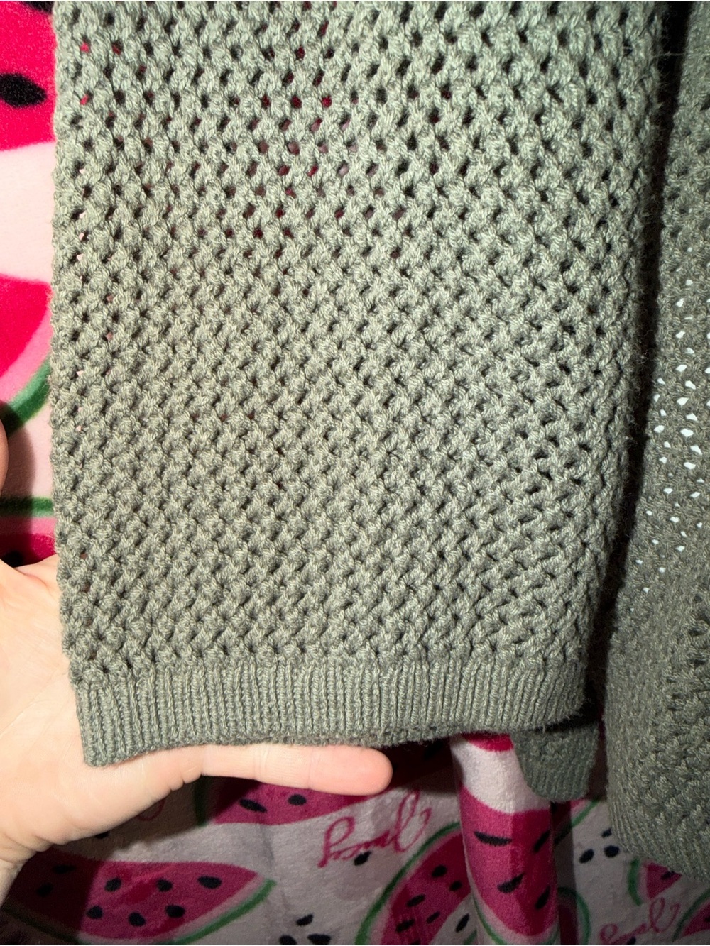 💚 Roxy Open Knit Hooded Sweater - Picture 3 of 7